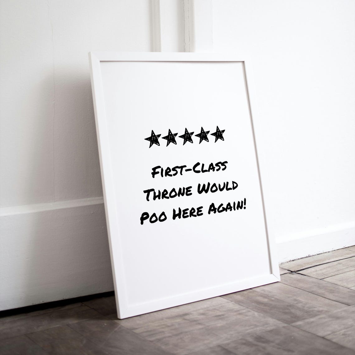 First Class Throne Would Poo Here Again Funny Bathroom Review Poster - Image 2