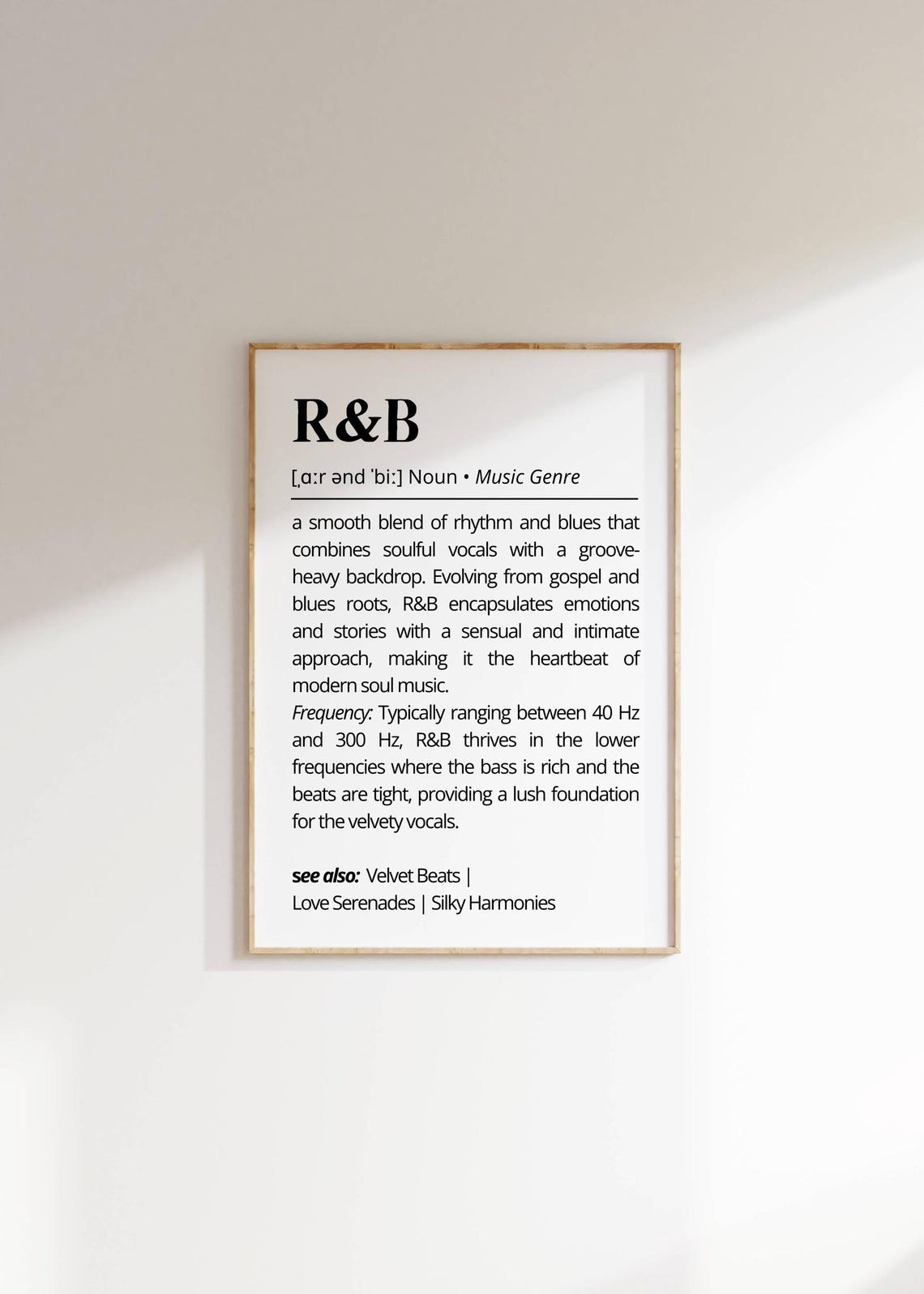 R&B Music Genre Definition Minimalist Typography Gift For Fans Poster