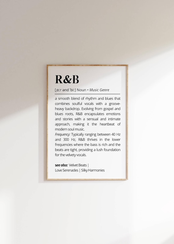 R&B Music Genre Definition Minimalist Typography Gift For Fans Poster