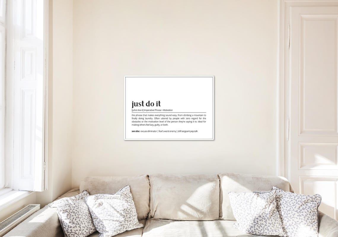 Just Do It Funny Definition Motivation Dictionary Quote Poster - Image 2