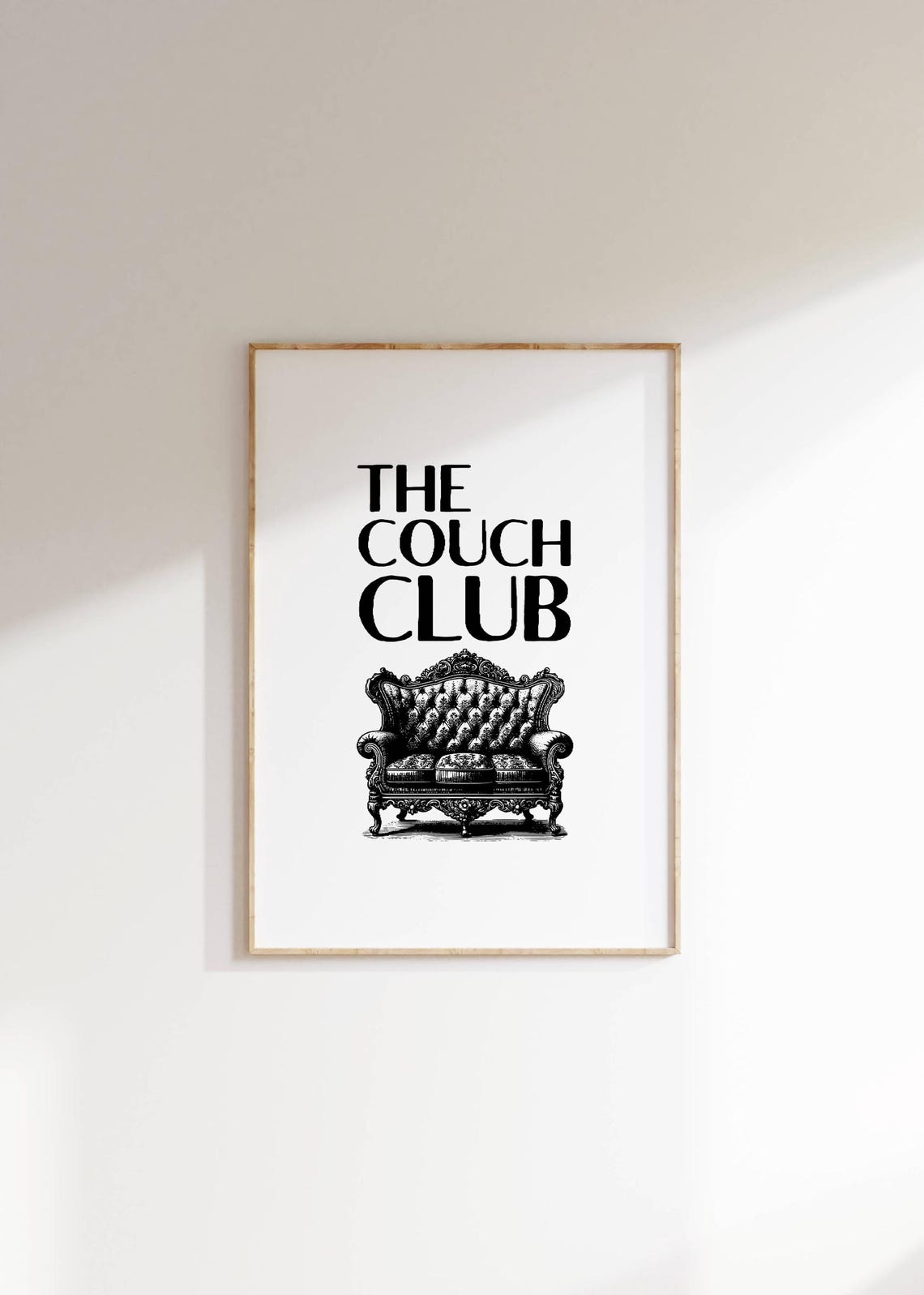 The Couch Club Vintage Tufted Sofa Elegant Black White Poster