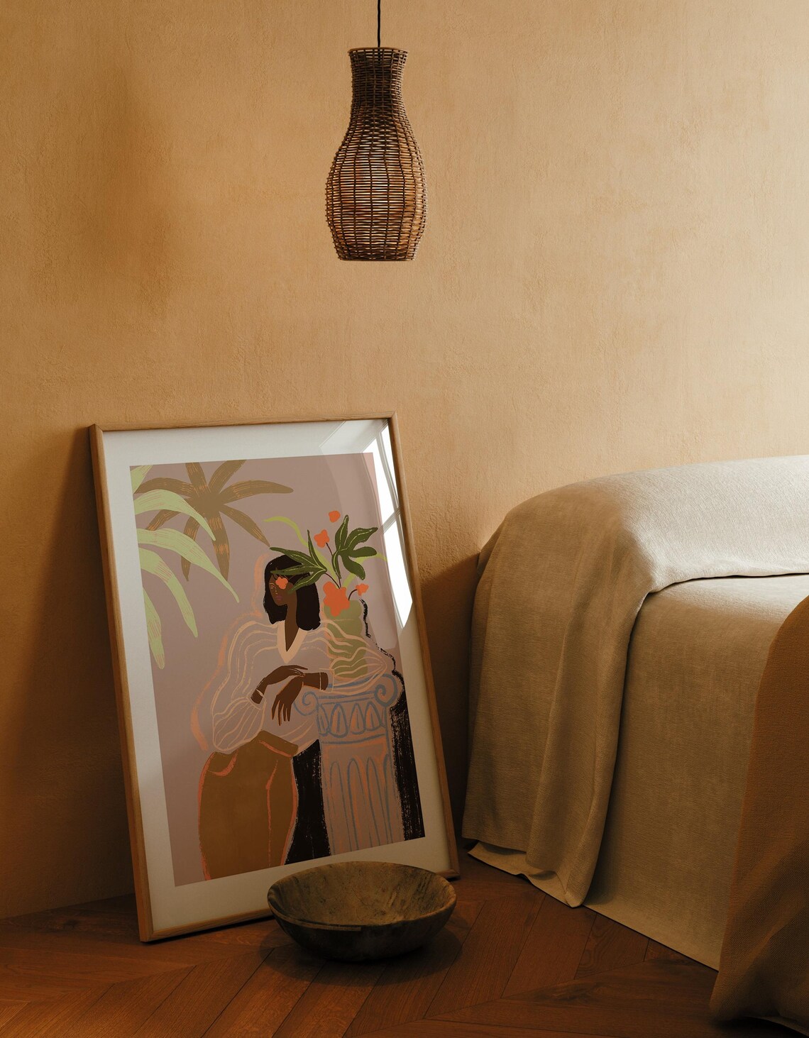 Waiting, Boho Modern Art Print, Pensive Decor - Image 3