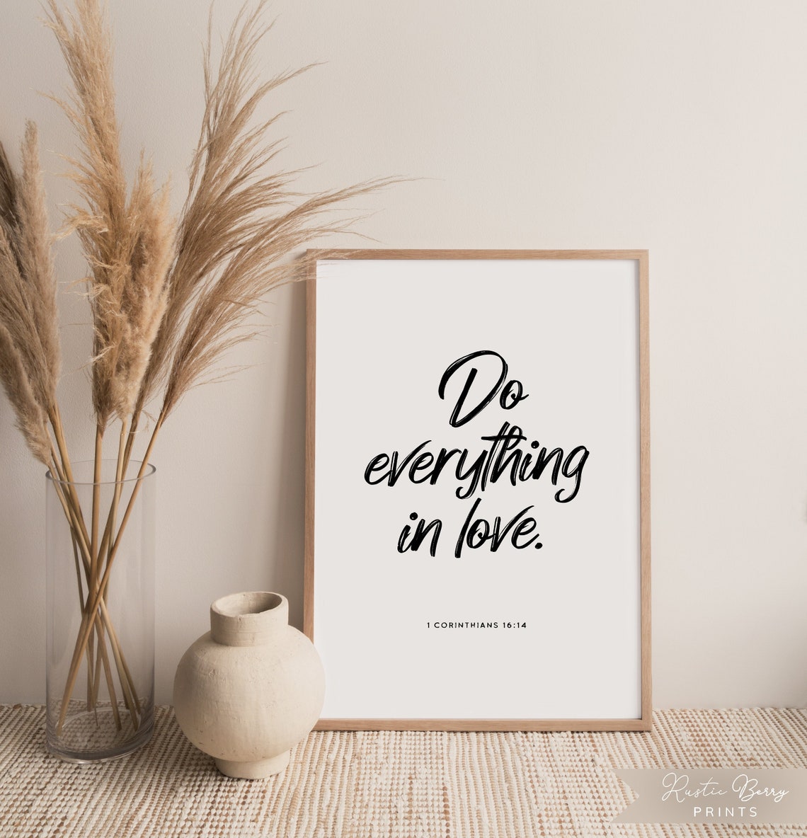 1 Corinthians 1614 Bible Quote Wall Art Do Everything In Love Modern Minimalist Bible Verse Instant Download