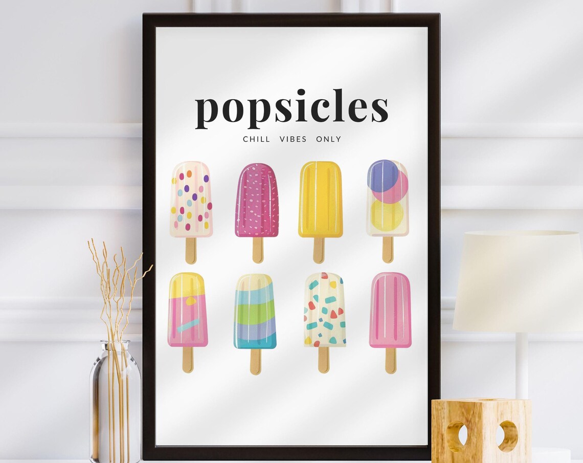 Colorful Popsicle Art Print, Playful Summer Dessert