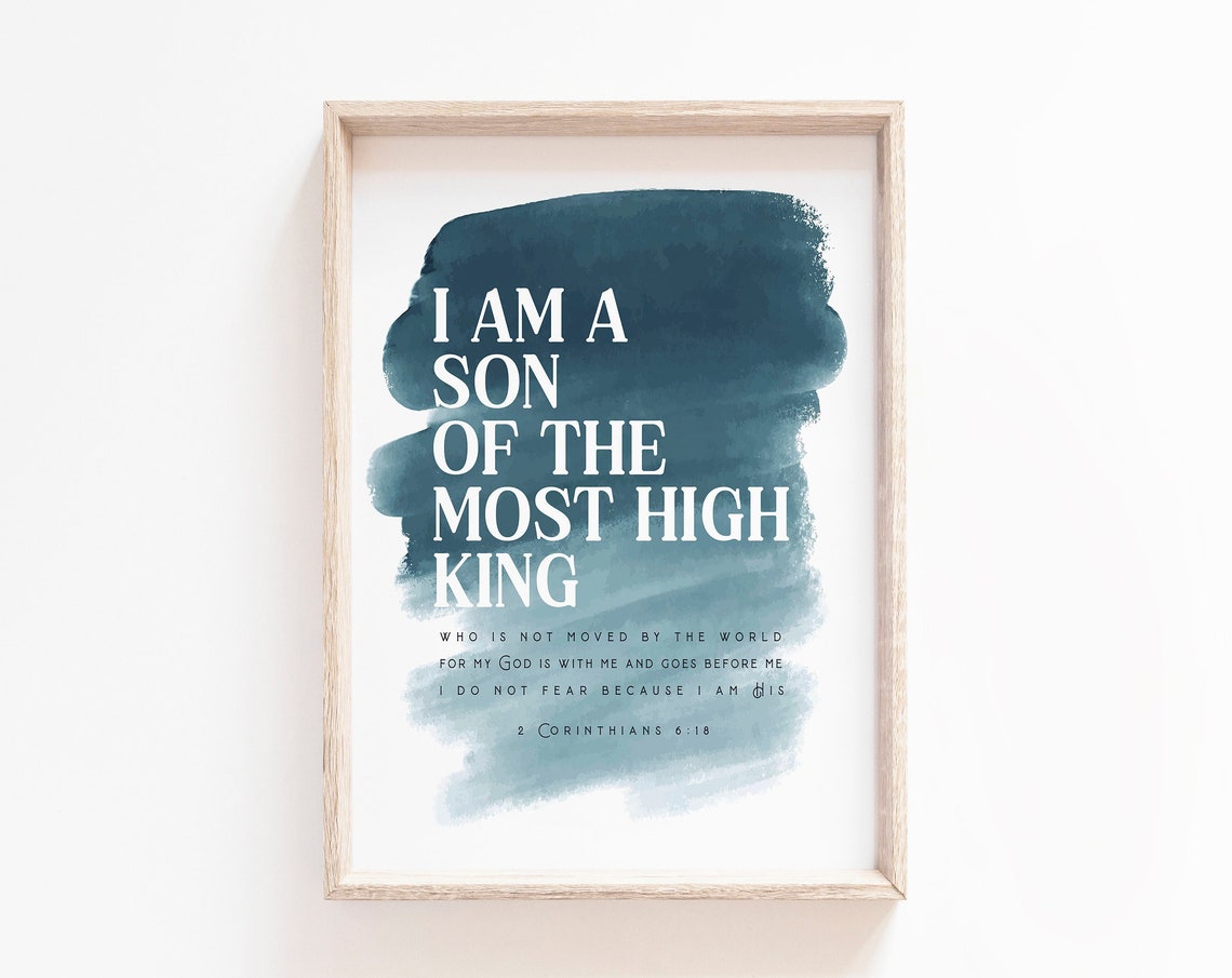 I Am The Son Of A King, Modern Scripture Art Print - Image 2