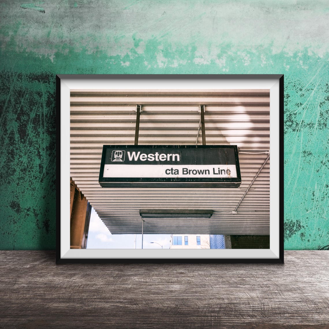 Western CTA Brown Line Chicago L Train Station Sign Photo Poster