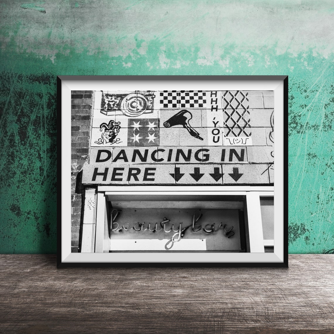 Dancing In Here Beauty Bar Chicago Painted Brick Facade Poster - Image 2