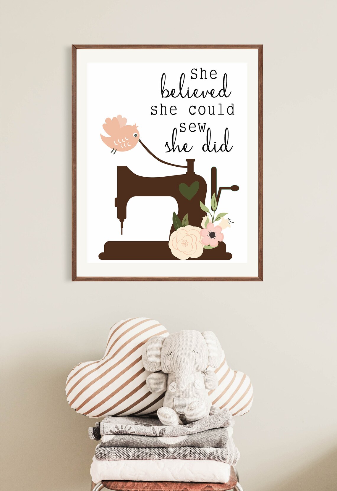 She Believed She Could Sew Art Print, Sewing Room Decor - Image 3