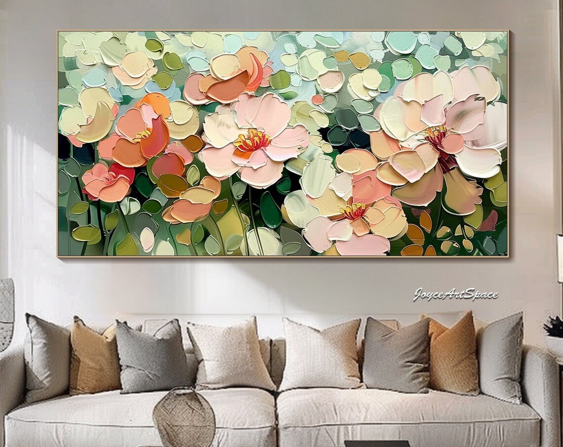 Large Flower Painting, Abstract Floral Art Print