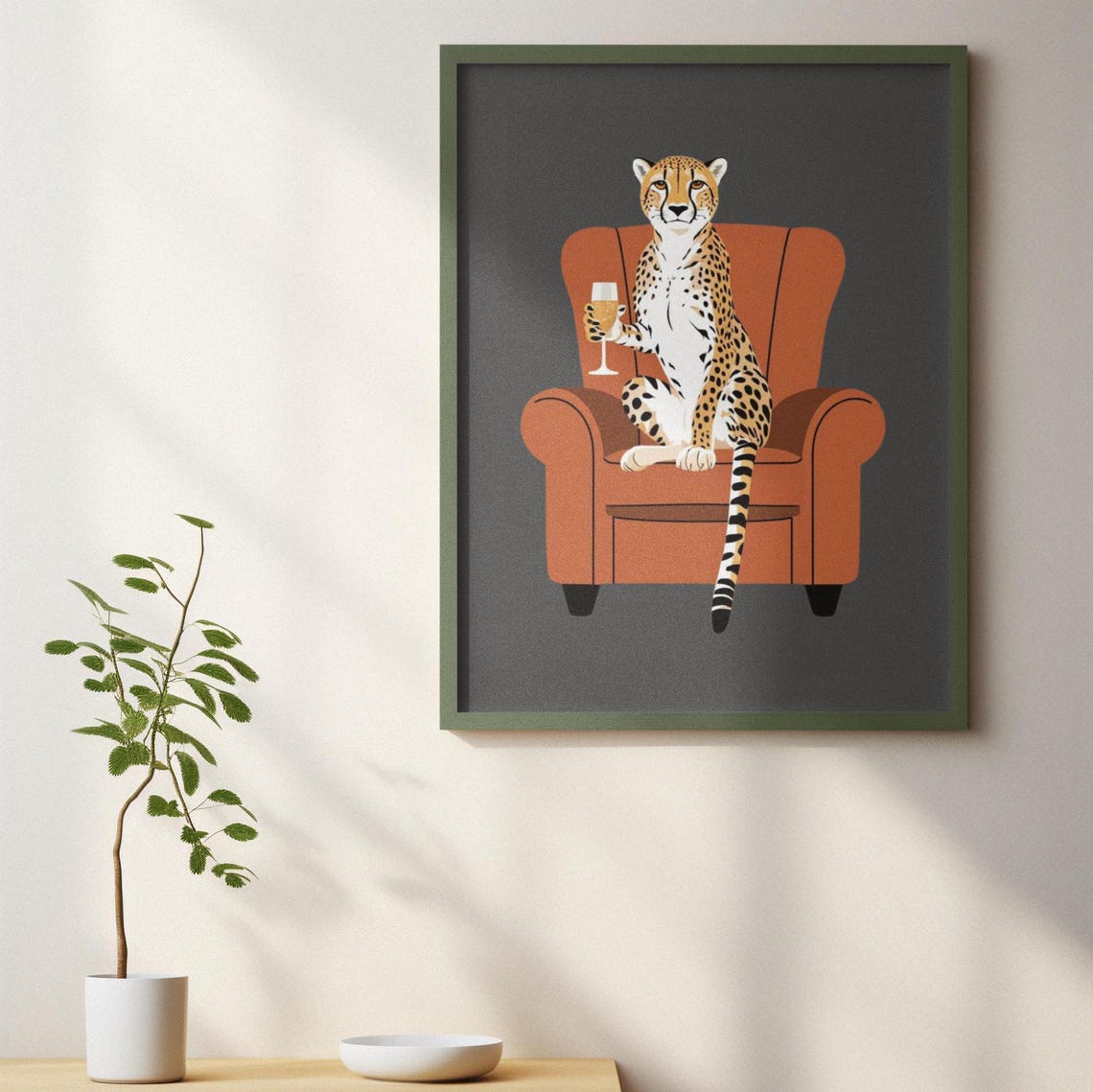 Cheetah Happy Hour Wall Art Print - Image 2