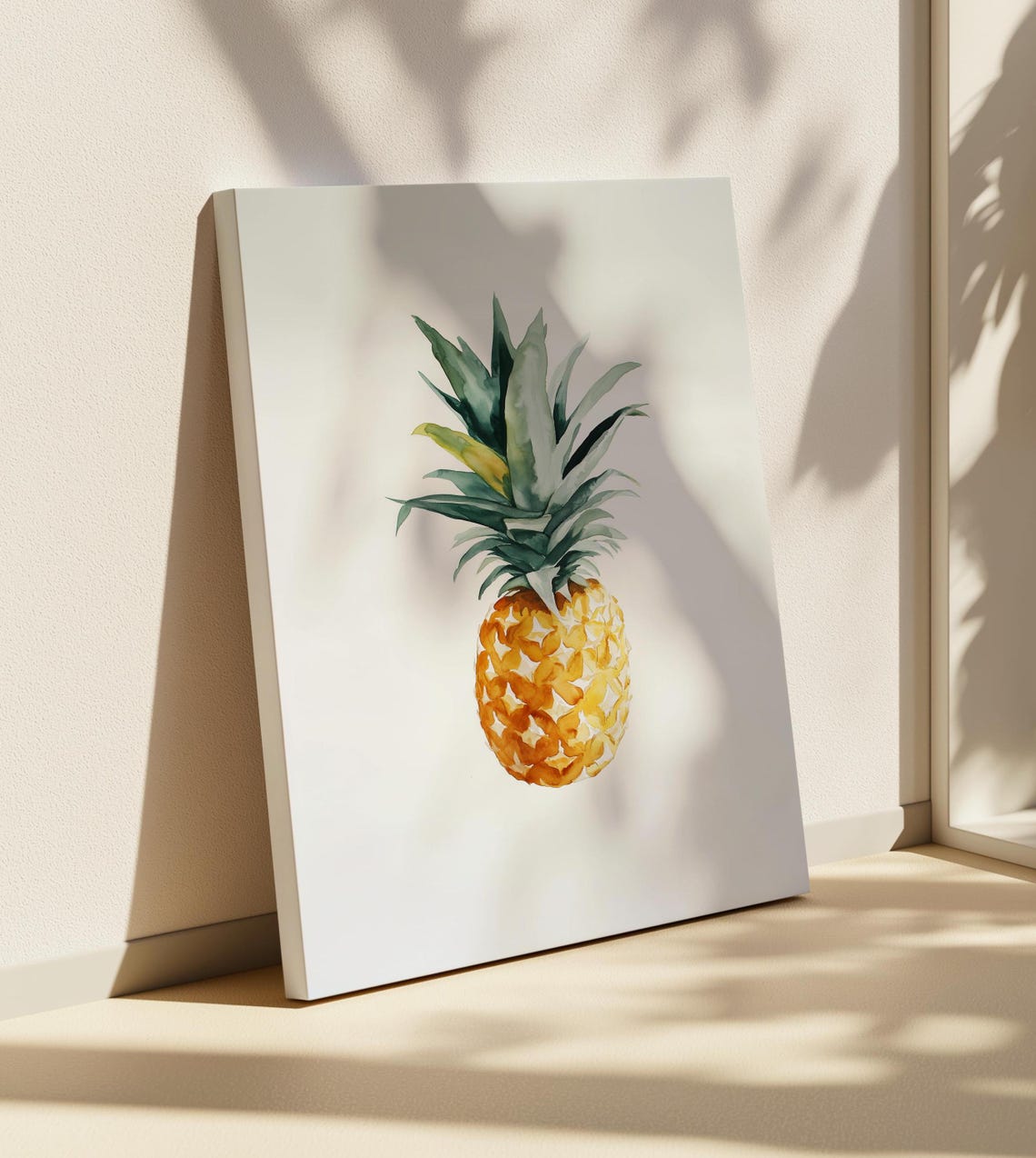 Fresh Watercolor Pineapple Minimalist Tropical Kitchen Art Poster