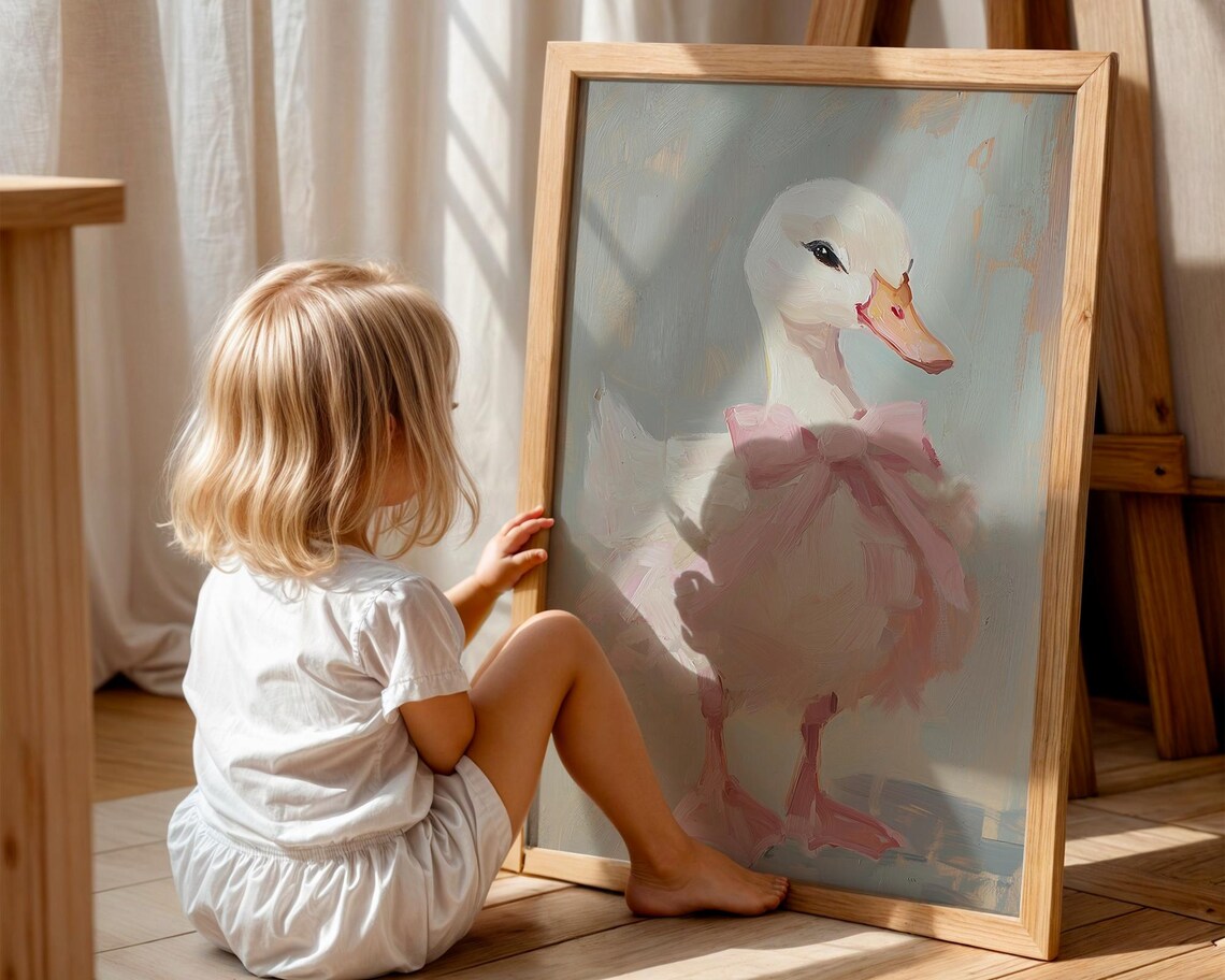 Cute Duck Painting, Whimsical Baby Animal Art - Image 5