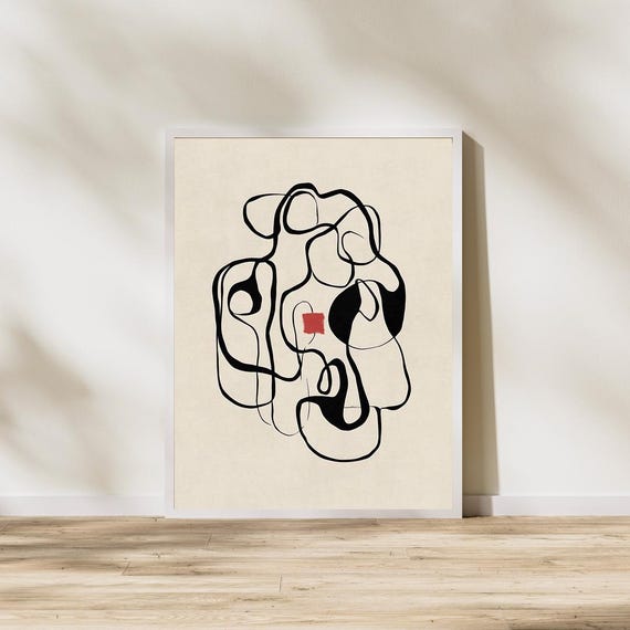 Wabi Sabi Abstract Japanese Ink, Japandi Art Print