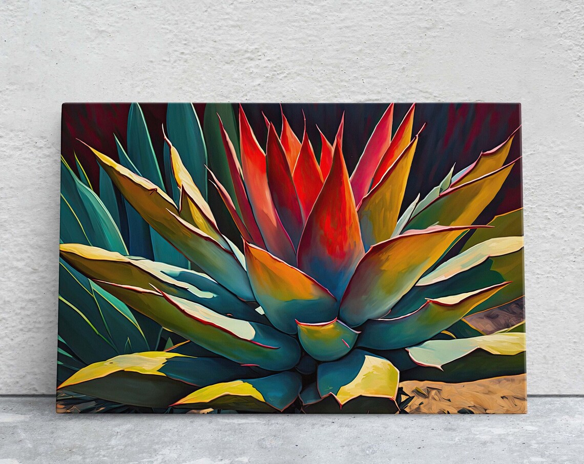 Agave Cactus Modern Art Print, Contemporary Decor