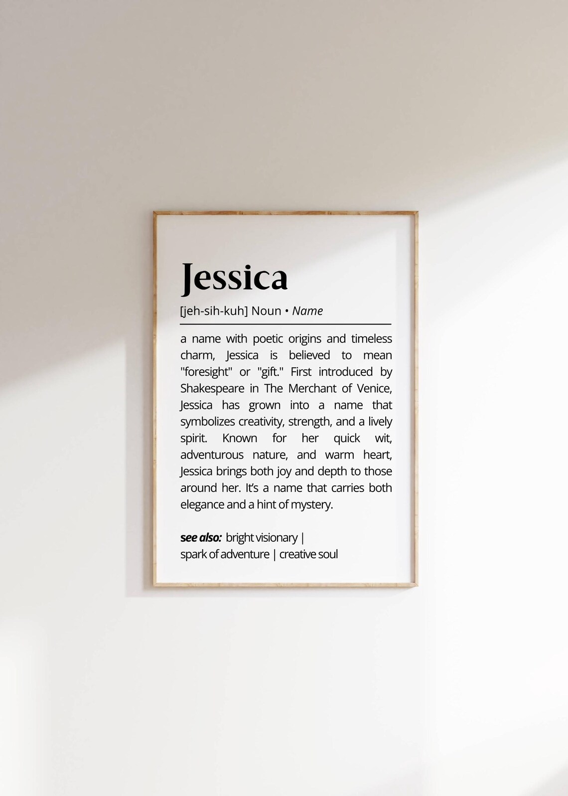 Jessica Name Meaning Art Print, Minimalist Gift - Image 4