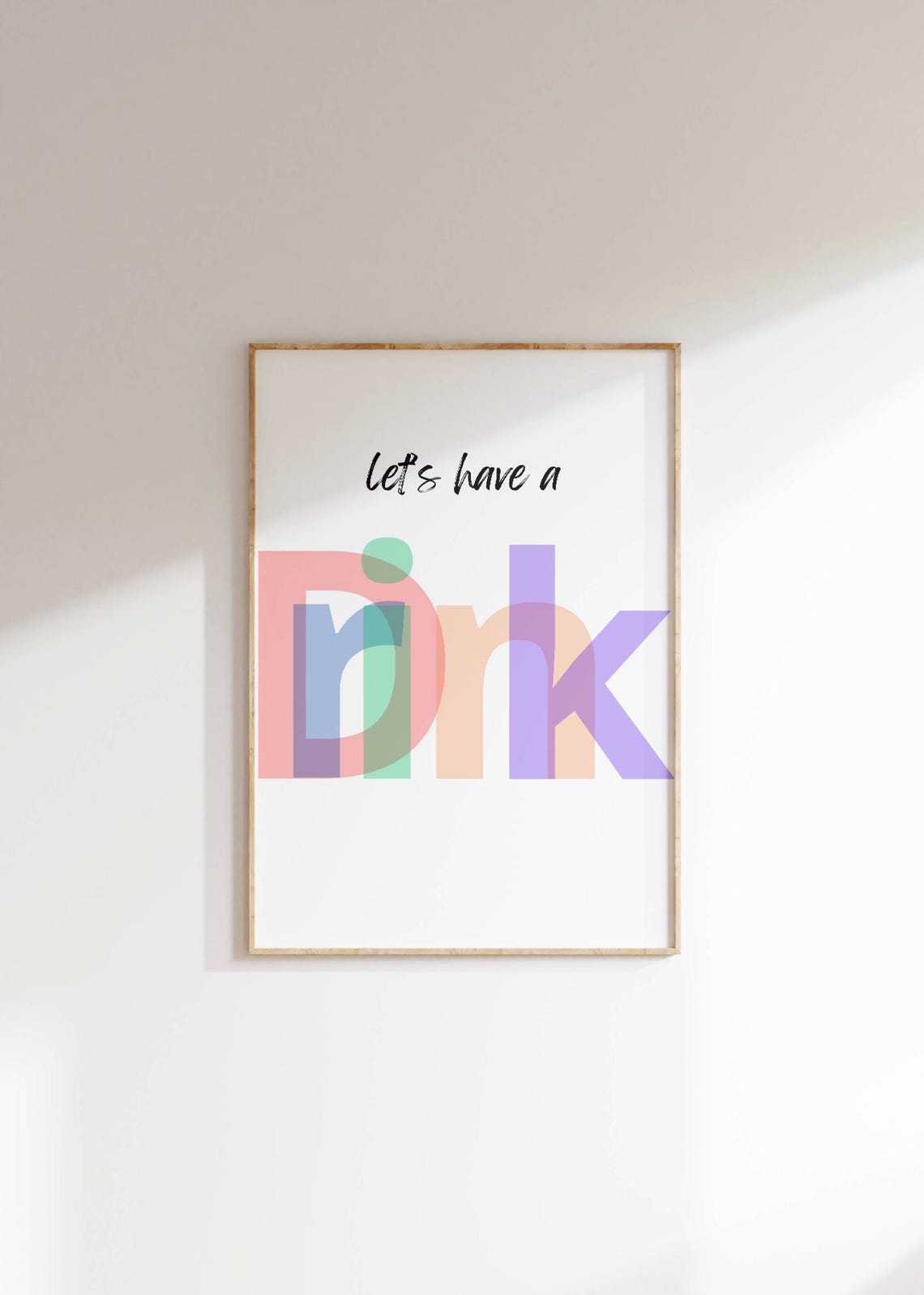 Lets Have A Drink Colorful Pastel Typography Kitchen Bar Poster