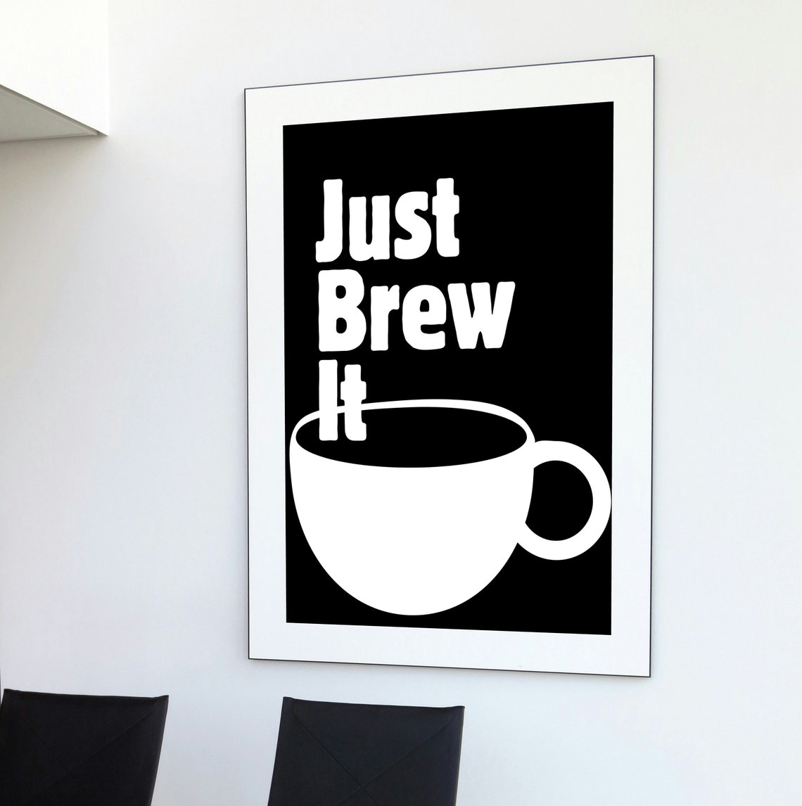 Just Brew It Kitchen Prints Kitchen Art Prints Kitchen Gallery Kitchen Poster Kitchen Minimalist Posters Coffee Poster - Image 2