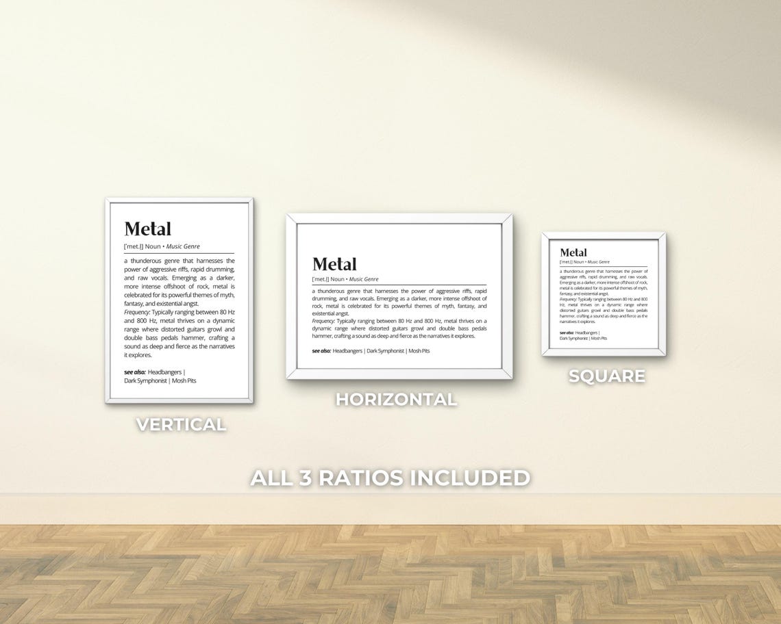 Metal Music Definition Print Music Genre Wall Art Rock Genre Heavy Metal Decor Minimalist Gift Music Lover Teacher Friend Typography Poster - Image 4