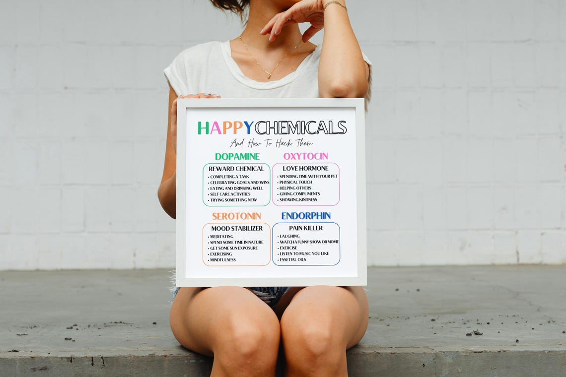 Happy Chemicals And How To Hack Them Dopamine Mood Chart Poster - Image 3