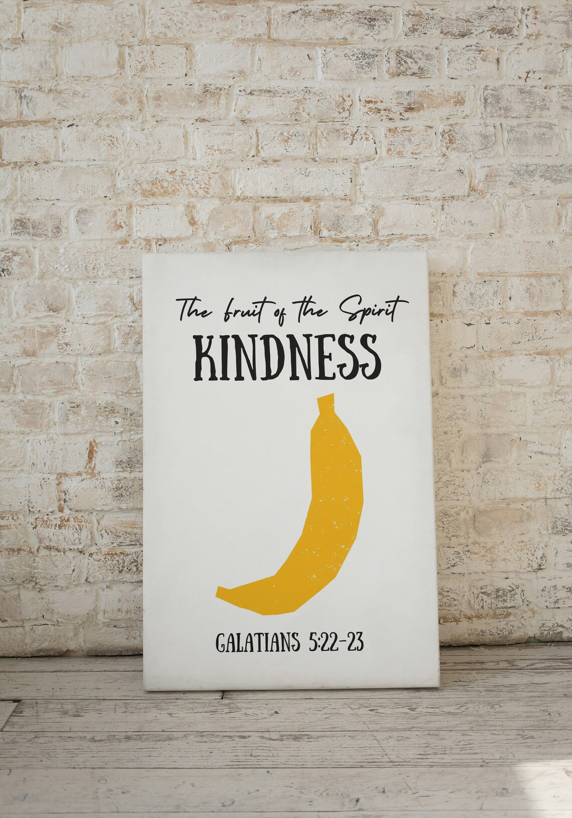 Fruit of the Spirit Kindness Banana Bible Verse Wall Decor Poster - Image 2
