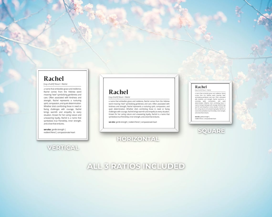 Rachel Name Definition Personalized Minimalist Art Print - Image 3