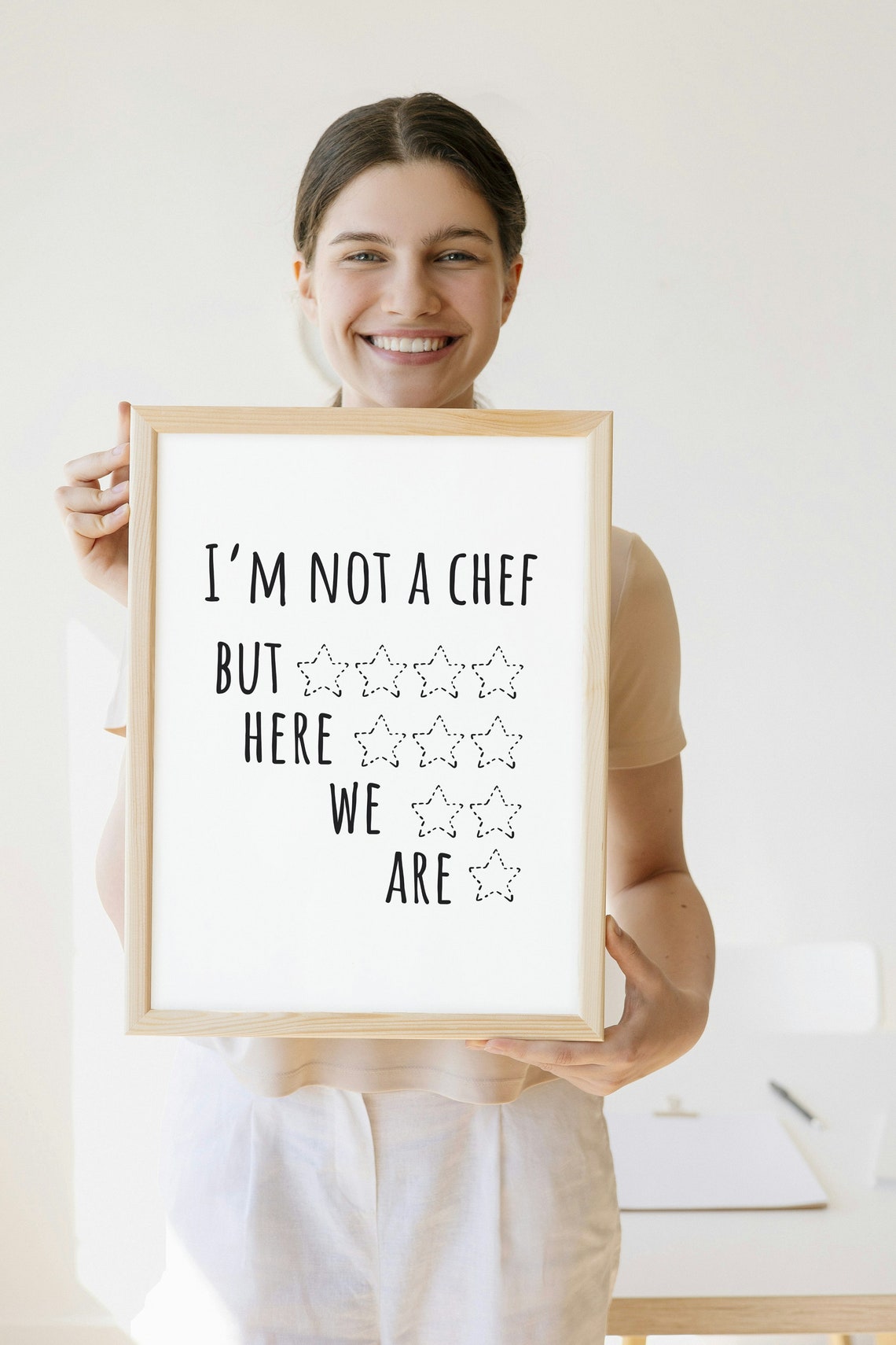 I'm Not a Chef But Here We Are Funny Kitchen Star Rating Poster - Image 2