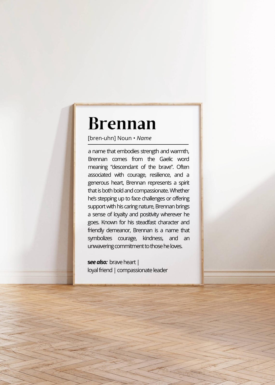 Brennan Name Definition Wall Art Personalized Name Meaning Gift Minimalist Elegant Gift For Him Modern Typography As Home Decor - Image 2