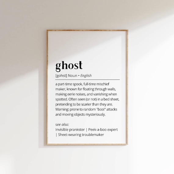 Ghost Funny Definition Print Halloween Spooky Dictionary Decor