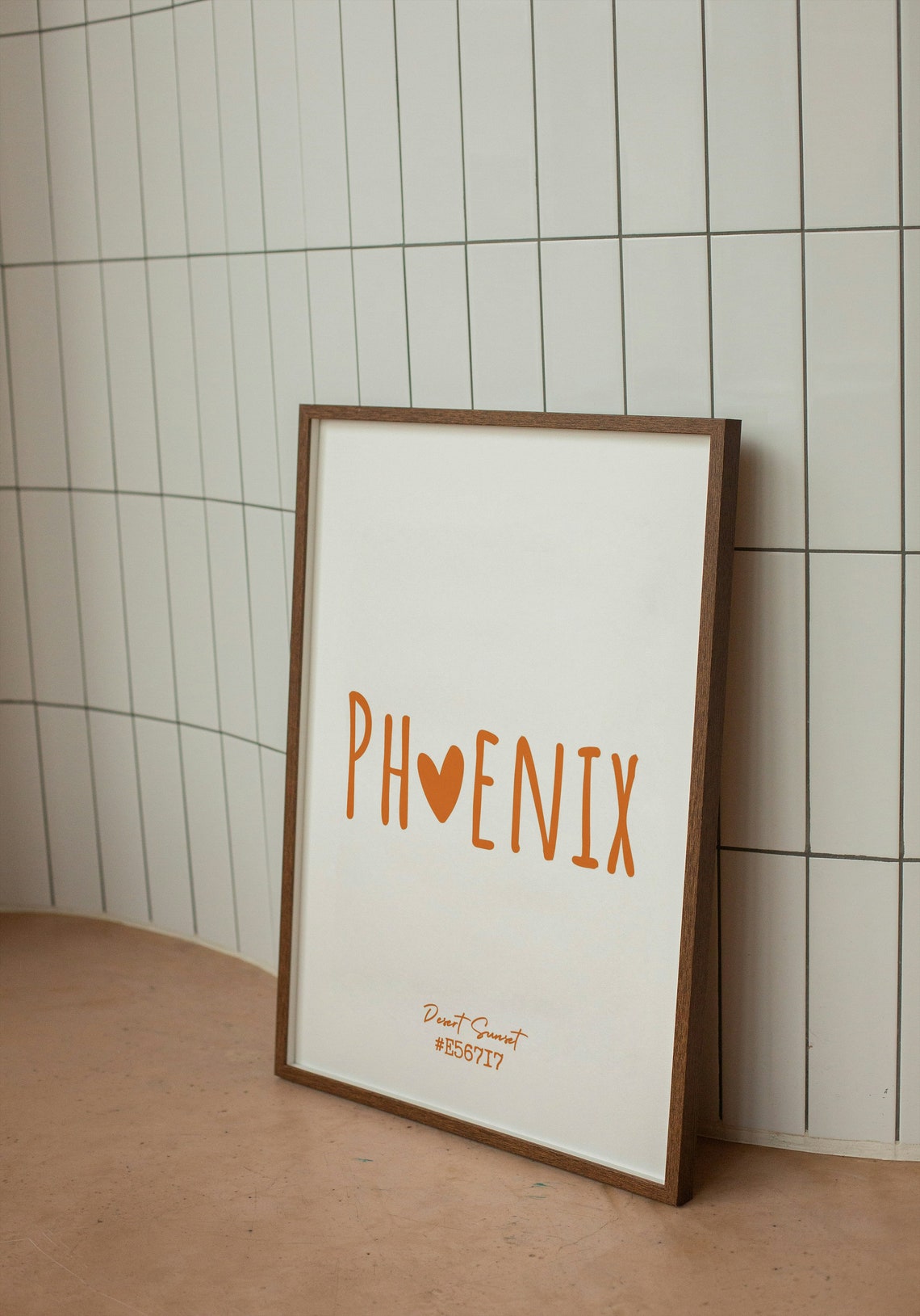 Phoenix Desert Sunset Heart Typography Minimalist City Decor Poster - Image 2