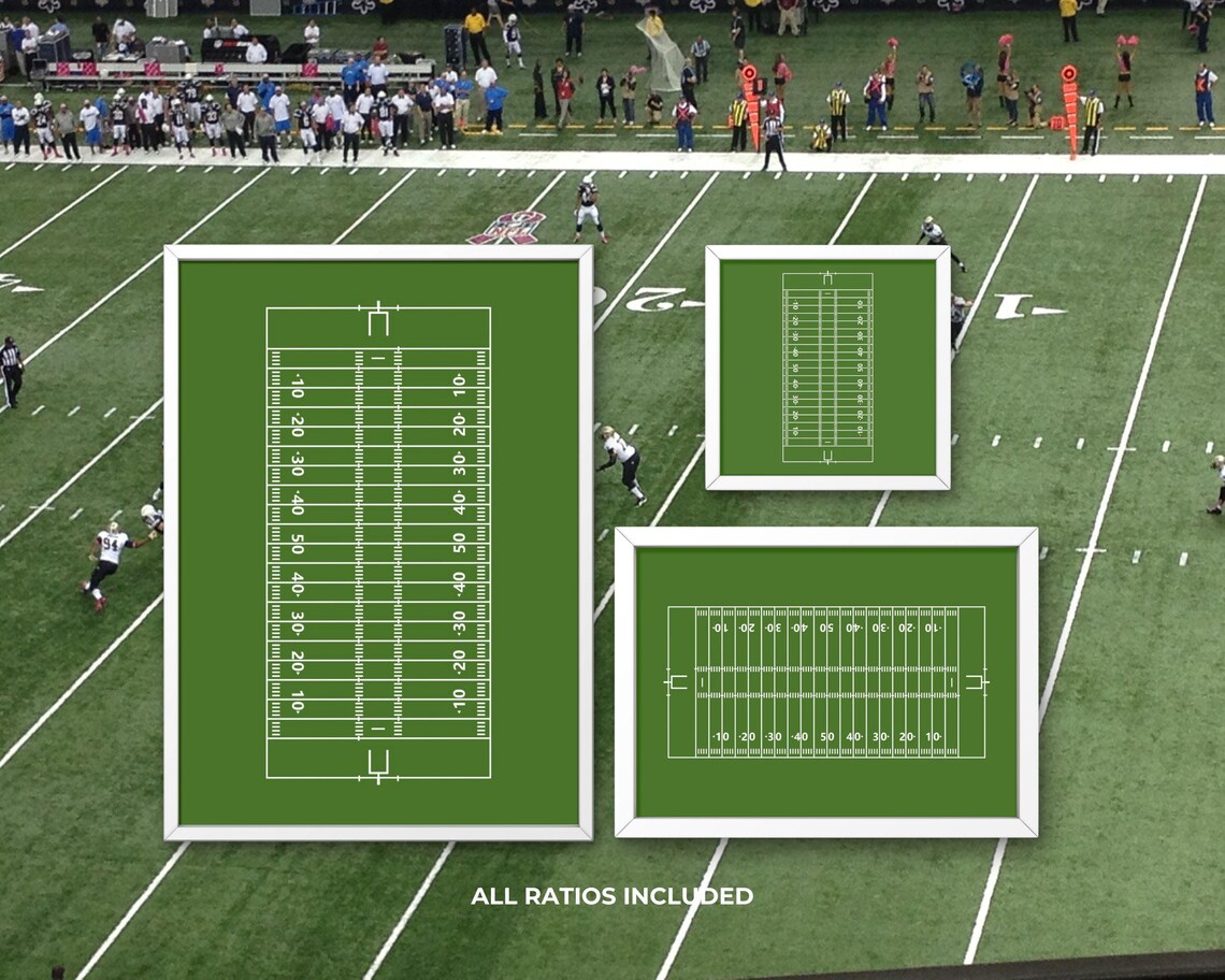 Football Field Modern Sports Decor Art Print - Image 3