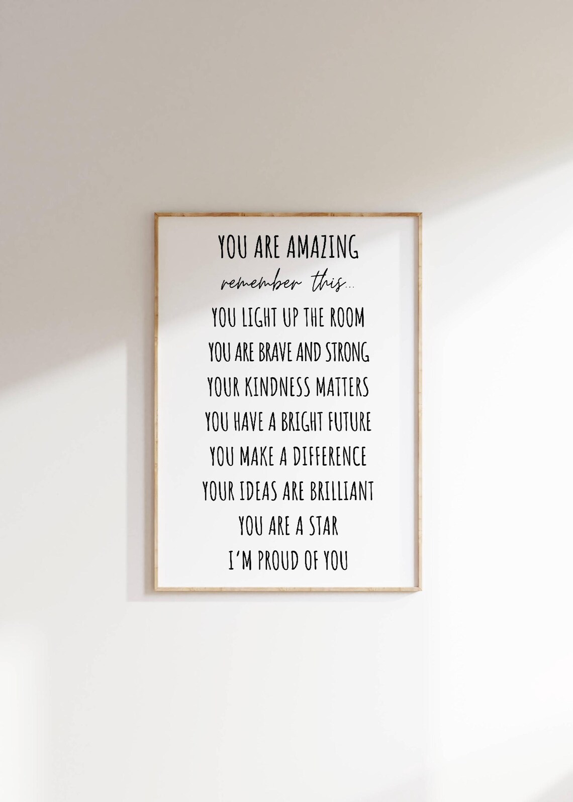 You Are Amazing Affirmation Art Print for Kids