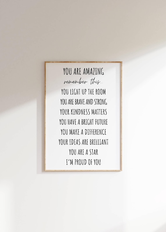 You Are Amazing Affirmation Art Print for Kids