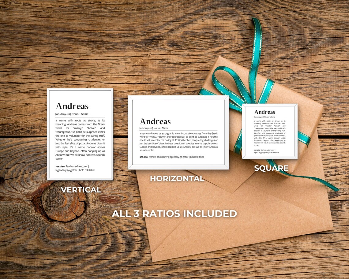 Andreas Name Meaning Minimalist Art Print, Personalized - Image 3