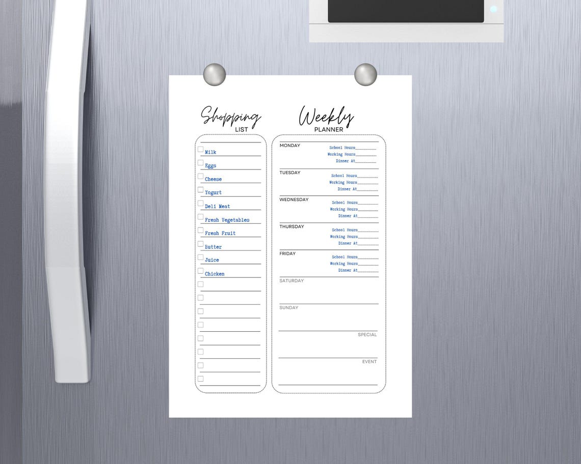Shopping List And Weekly Planner Minimalist Home Organizer Poster - Image 2