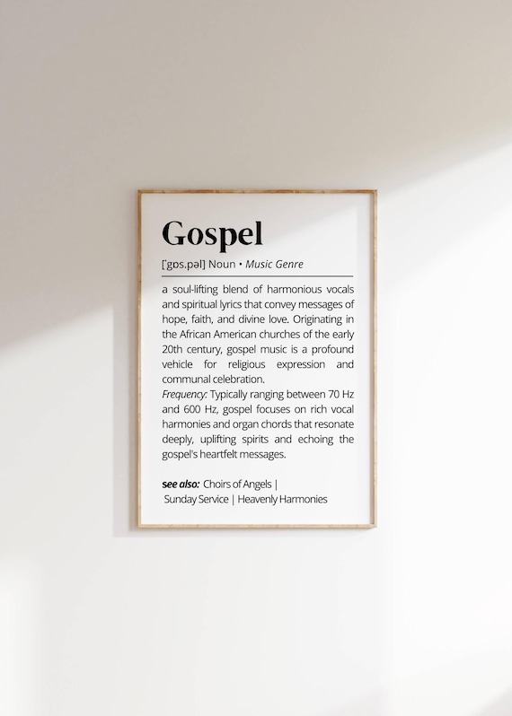 Gospel Music Genre Definition Minimalist Typography Gift For Fans Poster