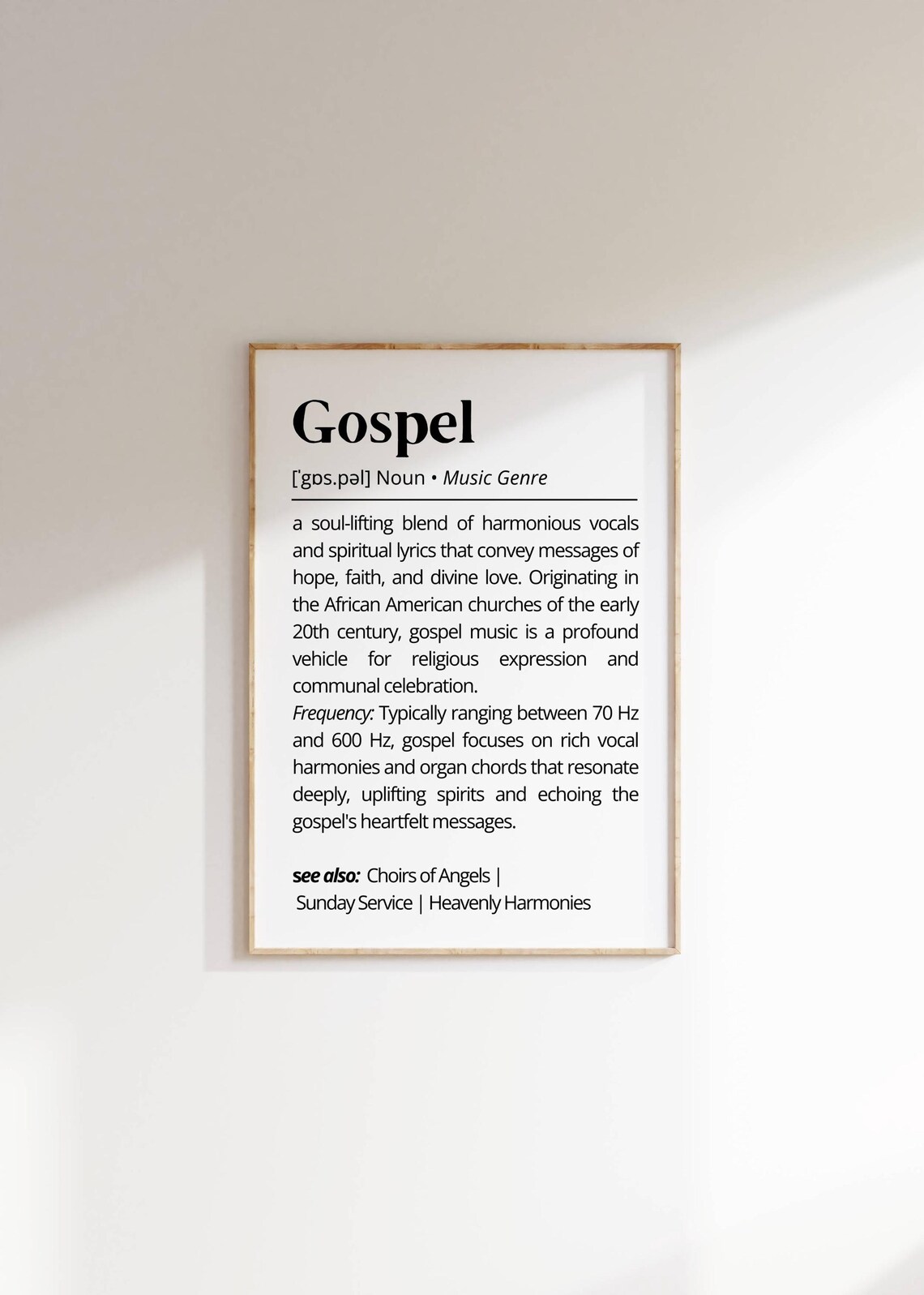 Gospel Music Genre Definition Minimalist Typography Gift For Fans Poster