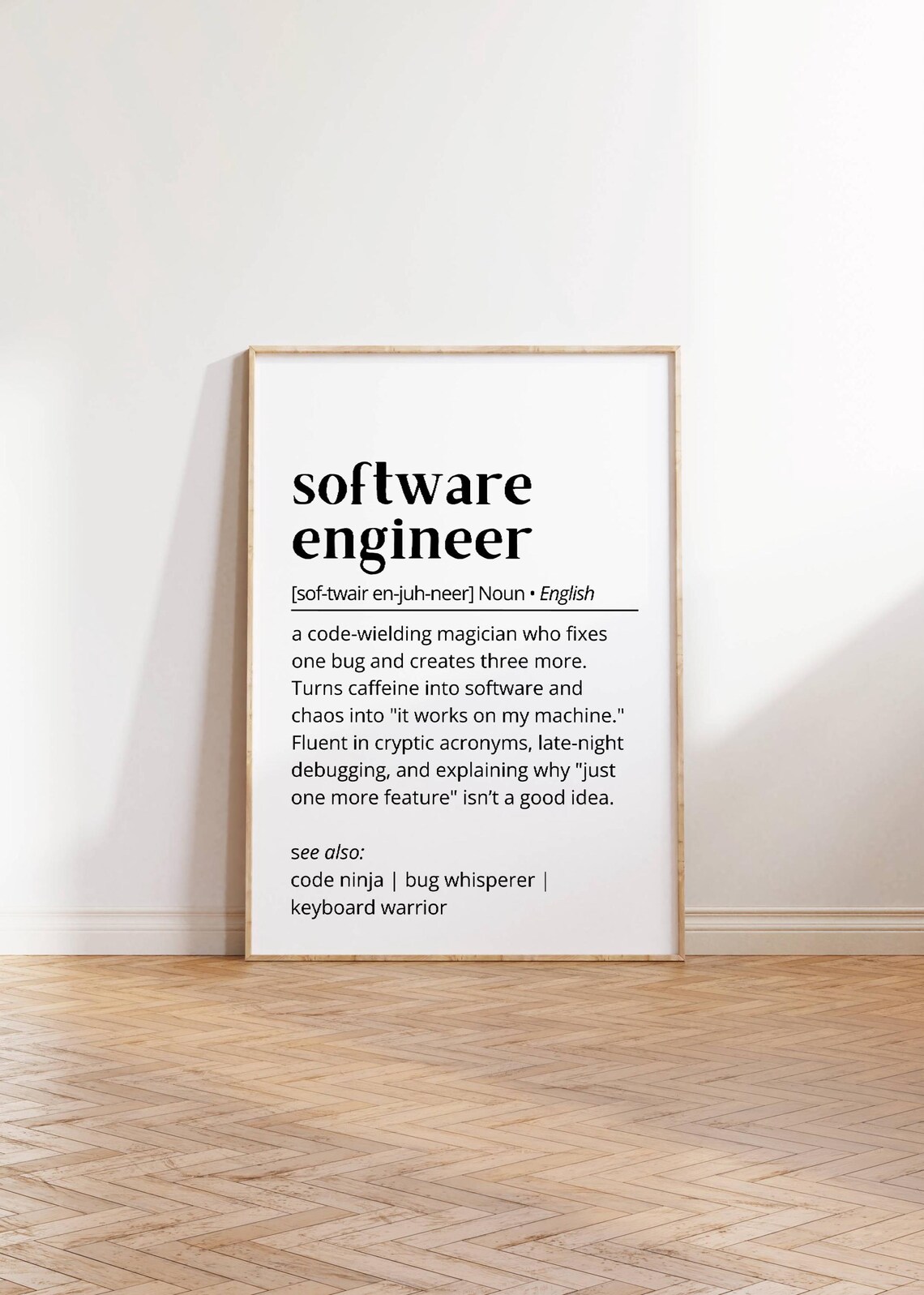 Software Engineer Definition Funny Tech Office Poster - Image 3