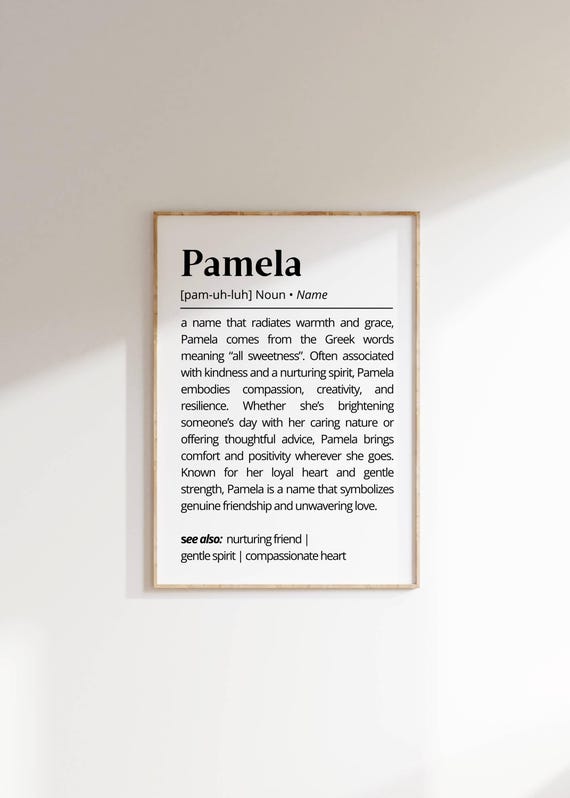 Pamela Name Definition Typography Art Print