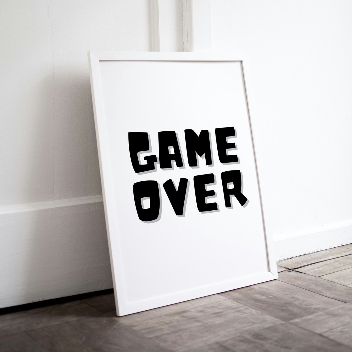Game Over Bold Arcade Style Typography Retro Gamer Wall Poster - Image 2