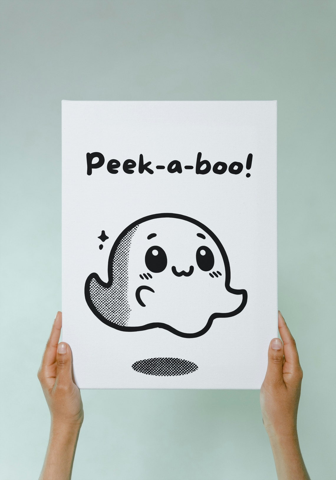 I Am Here For The Boos Cute Ghost Funny Halloween Decor Poster - Image 3