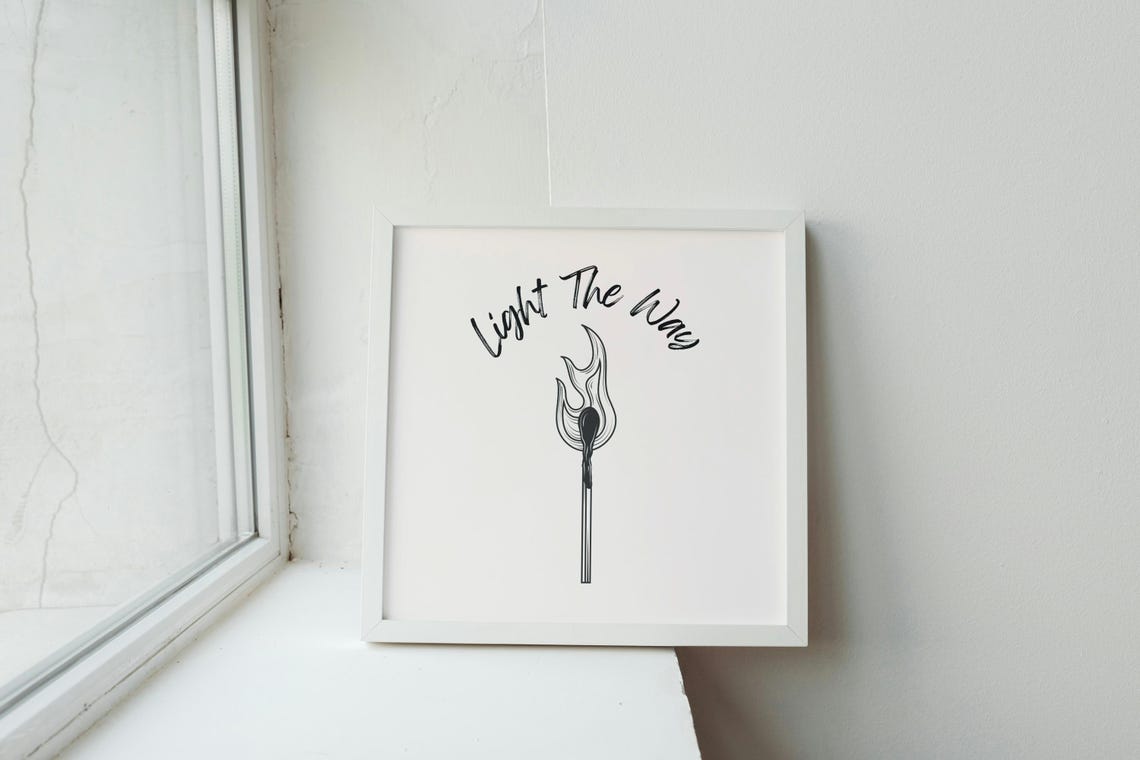 Light The Way Matchstick Flame Script Minimalist Inspirational Poster - Image 2