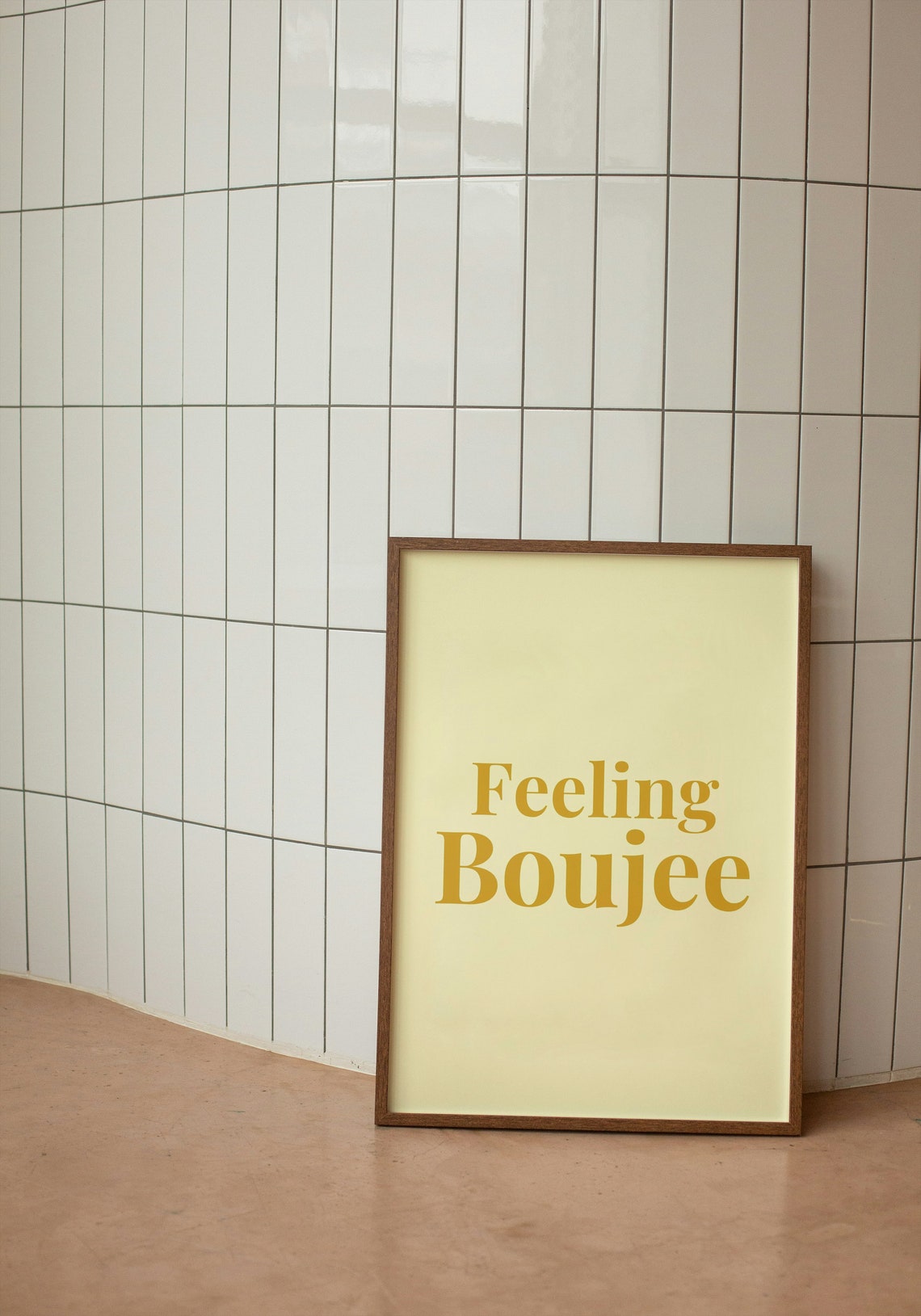 Feeling Boujee Gold Script Yellow Typography Quote Poster Decor - Image 2