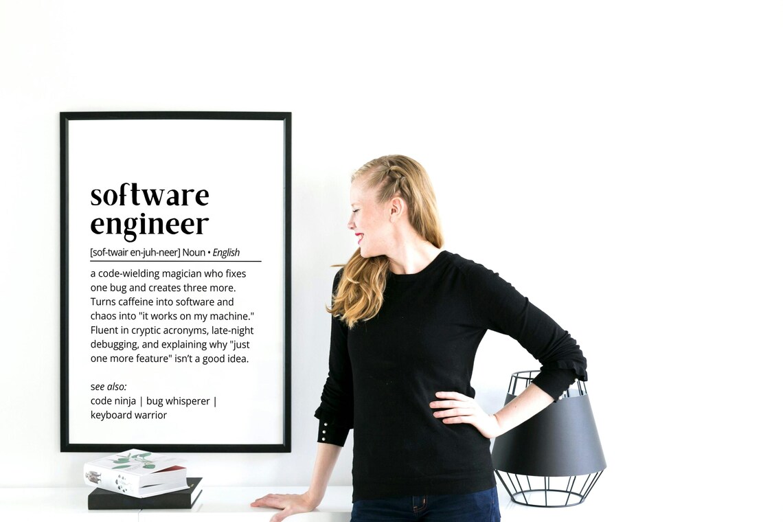 Software Engineer Definition Funny Tech Office Poster - Image 2
