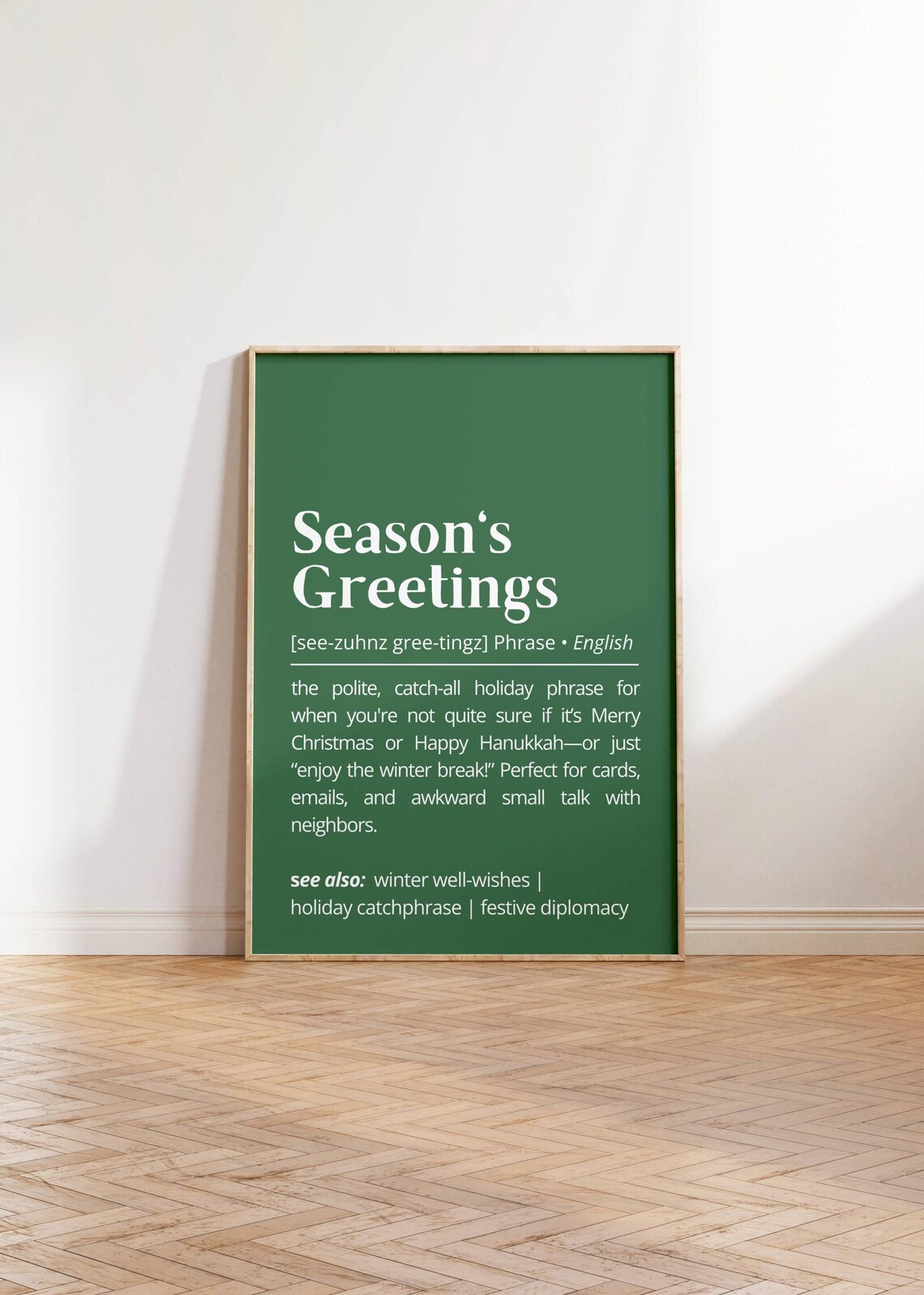 Season's Greetings Definition Polite Holiday Catch All Phrase Poster - Image 2