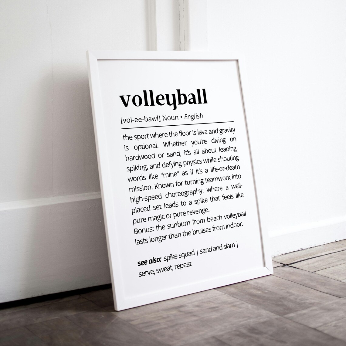 Volleyball Definition Wall Art, Funny Sports Quote - Image 2