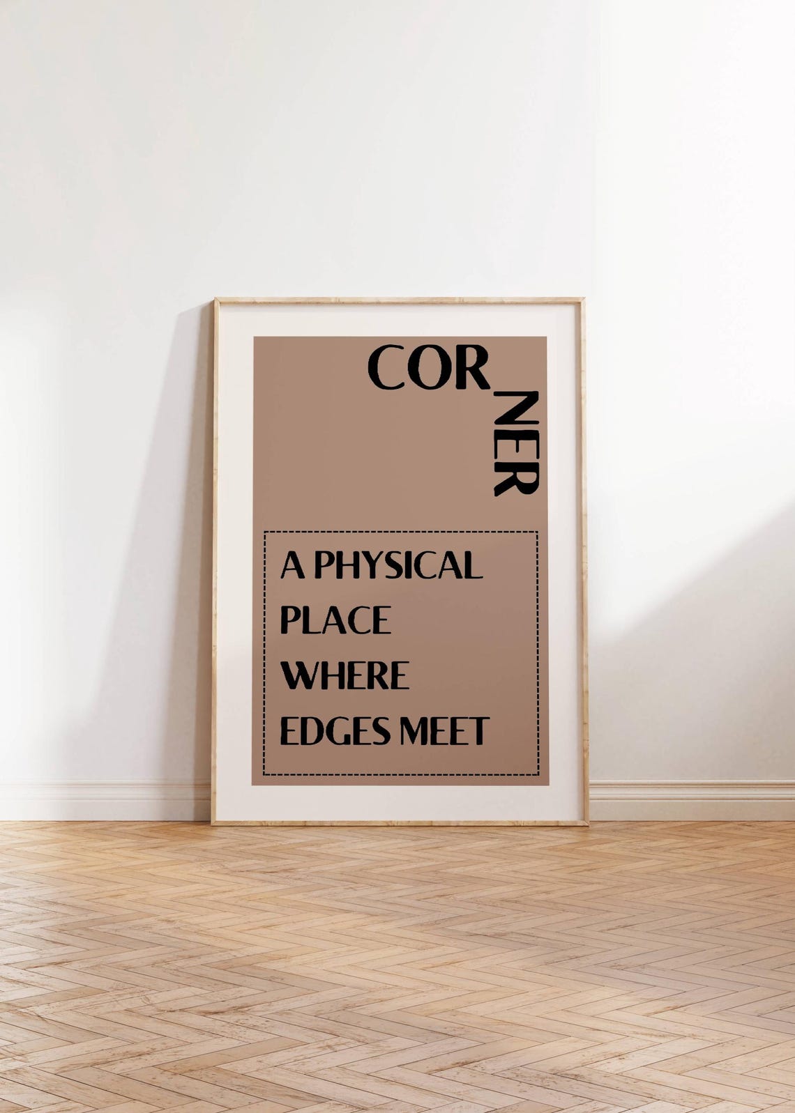 Corner Definition Minimalist Tan Typography Dictionary Style Poster - Image 3