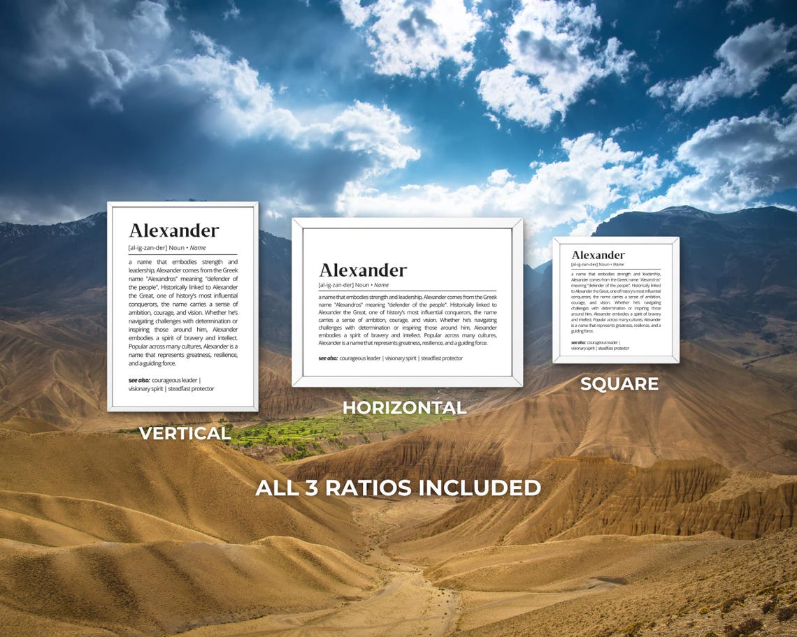 Alexander Name Definition Elegant Personalized Defender Leader Poster - Image 3