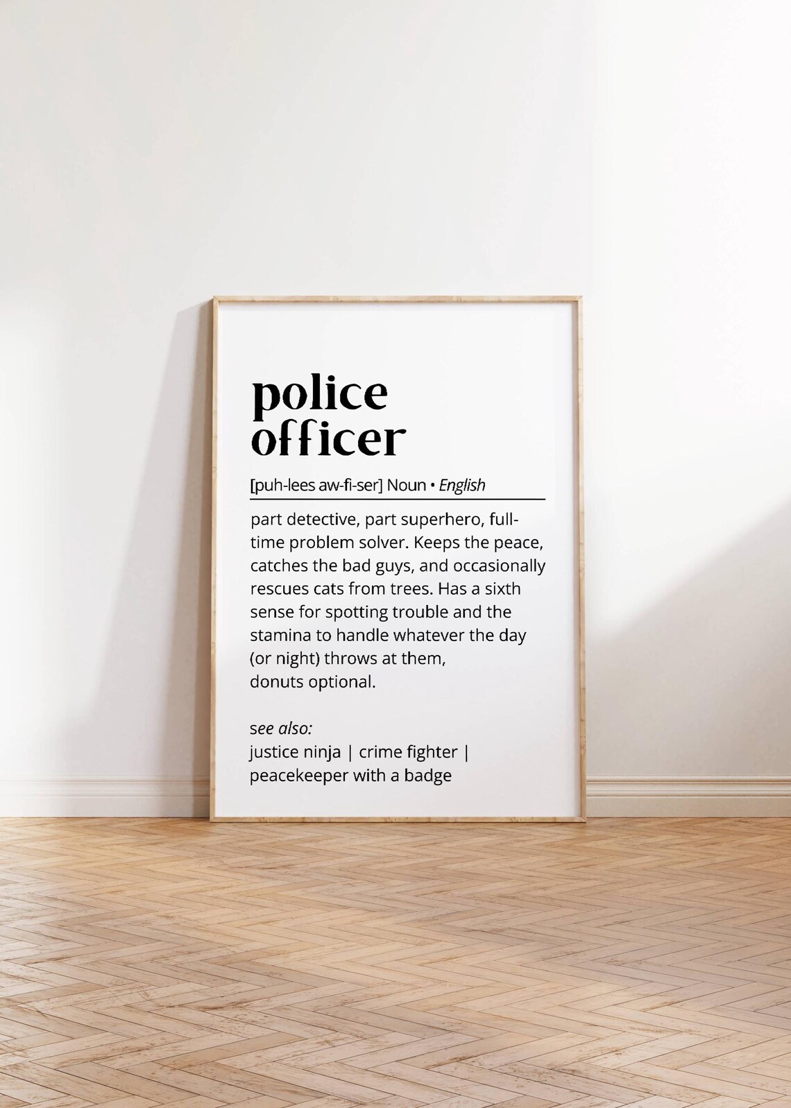 Police Officer Definition Word Art, Funny Decor - Image 3