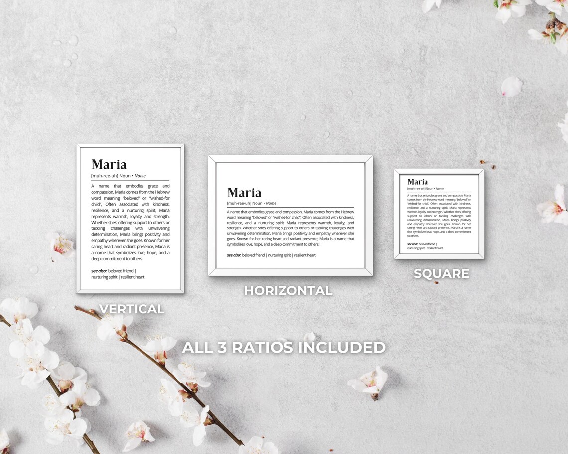 Maria Name Definition Poster, Minimalist Typography Art - Image 3