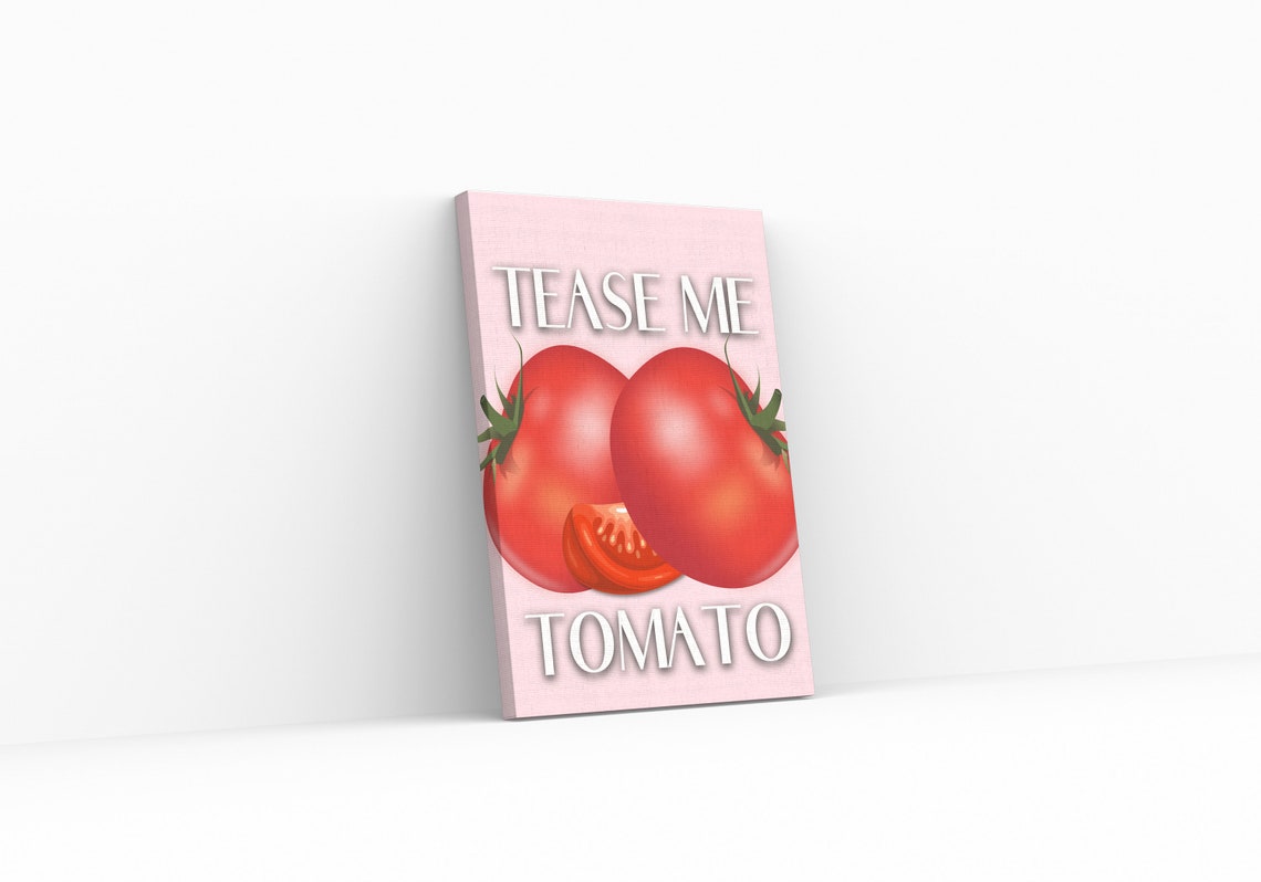 Tease Me Tomato Glossy Red Tomatoes Pink Kitchen Wall Poster - Image 3